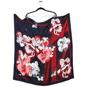 SETRMS 100% Silk Multi Color Patterned Square Large Scarf